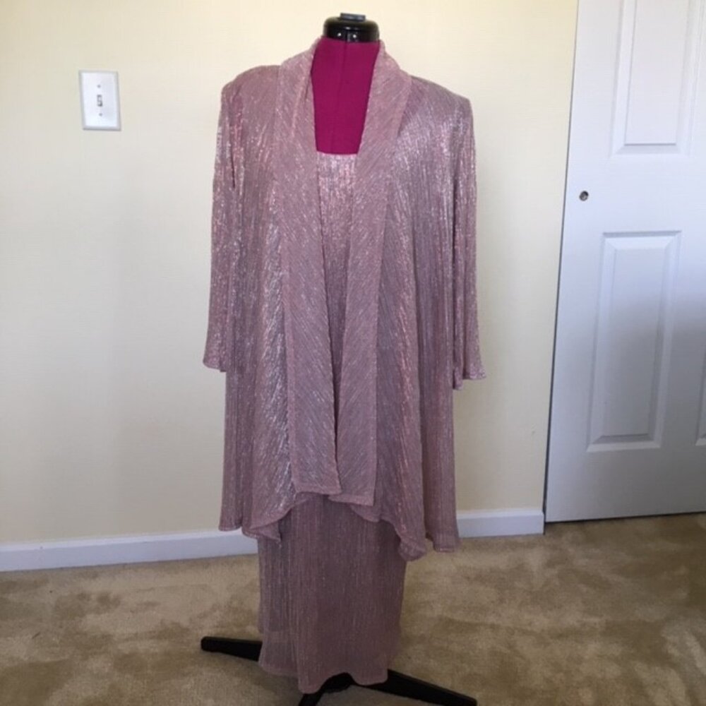 Glitter Jacket Dress, Pink, 18W, Special Events/Parties